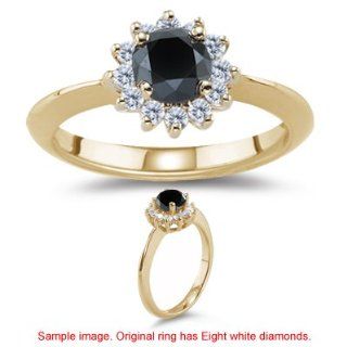 53 0.58 Cts Black & White Diamond Cluster Ring in 14K Yellow Gold 3