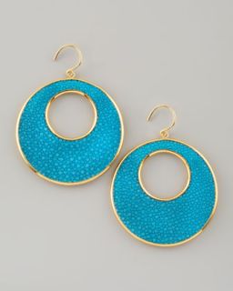 Nest Stingray Circle Earrings, Turquoise   
