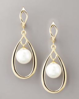 Majorica Gold & Pearl Drop Earrings   