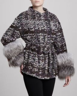 Kelly Wearstler Tie Waist Fur Coat   