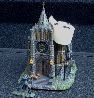 HAWTHORNE VILLAGE GOTHIC CATHEDRAL MONSTERS UNIVERSAL STUDIOS LIGHTED