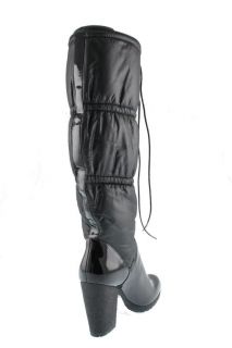 Enzo Angiolini New Handler Black Leather Block Heel Knee High Boots