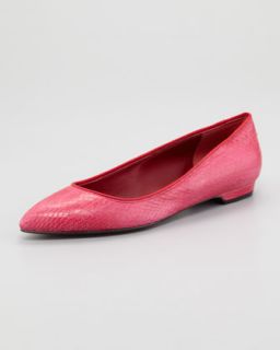 Lanvin Snakeskin Pointed Toe Flat   