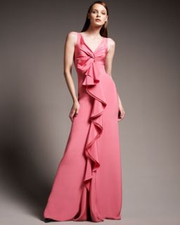 Valentino Ruffle Front Silk Gown   