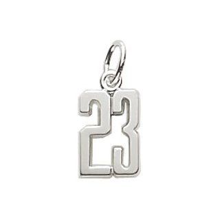 Number 23 Charm in Sterling Silver Jewelry 