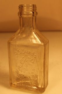 Vtg A s Hinds Embossed Glass Bottle Hand Cream Empty Portland Me USA