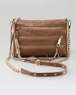 Rebecca Minkoff Mini Five Zip Crossbody Bag, Taupe   