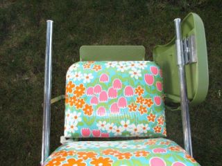 Vintage 1960s Thayer Flower Power Baby Fold Up High Chair