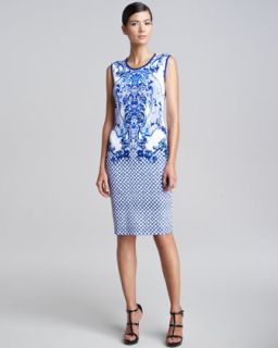 B22EM Roberto Cavalli Sleeveless Mixed Print Dress