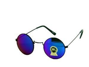 Blue Purple Mirror Round Hippie Sunglasses Goth Glasses