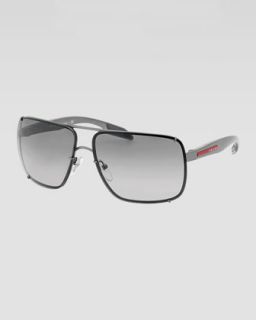 N22DU Prada Square Metal Sunglasses, Gray