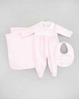 462R Kissy Kissy Baby Special Bib, Footie & Blanket, Light Pink