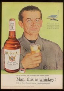 1955 Hans de Meiss Teuffen The Spy Imperial Whiskey Ad