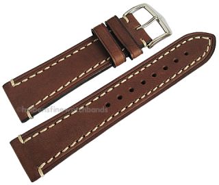 20mm hirsch liberty brown chrono leather watch band strap