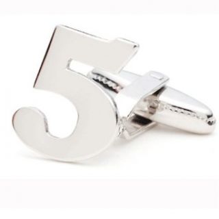 Personalized Number Cufflinks Number 5 Clothing