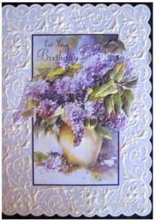 Carol Wilson Happy Birthday Greeting Purple Licac Card