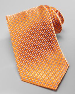 N24V3 Charvet Multi Dot Silk Tie, Orange/Blue