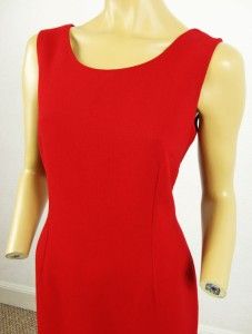 HOBBS Ladies Gorgeous Designer 100% Wool Red Tailored Formal Shift