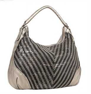  Amy Gunmetal Woven Sequin Large Hobo Bag Handbag Fall 2012 $95