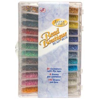 Blue Moon Bead Boutique Bead Box, Multi Color Silver Lined