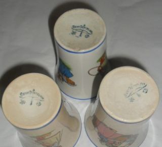 Harker Pottery Pitcher & Six Tumblers Circa 1890 Semi~Porcelain Dutch