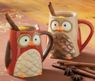 Owl Mug Coffee Tea Cup Set of 2 by Tag 651030 Fall Halloween New 2011