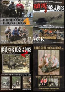 Hog Dog Hunting DVD HARD CORE HOGS & DOGS 4 PACK BOAR HUNTING SUPPLIES
