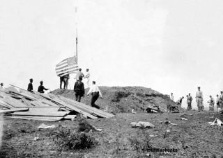 Hoisting Flag Guantanamo 1898 Spanish American War