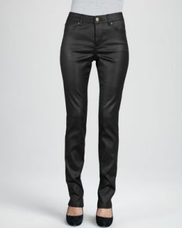 Liverpool Abby Skinny Leather Coated Jeans, Black   