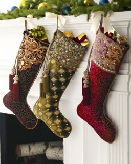 42BV Jay Strongwater Hand Painted Velvet Christmas Stockings & Tree