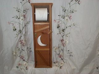 Handmade Cedar Wood Outhouse Toilet Tissue Paper Holder
