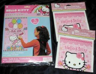 New SEALED Hello Kitty Pin The Bow Party Game 16 Goody Favor Bags