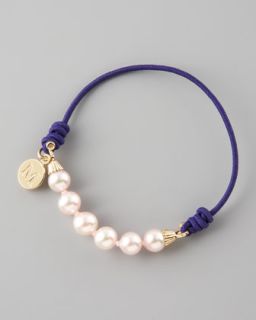 elastic pearl bracelet purple $ 40