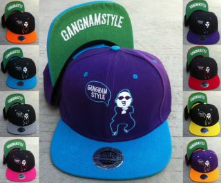 Hip Hop Psy K Pop Oppa Gangnam Style Snapback Baseball Hat Cap Black
