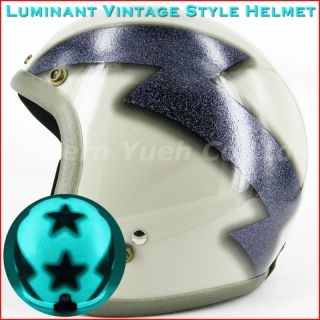  Metalflake Thunderbolt motorbike Street Open Face Helmet Shield