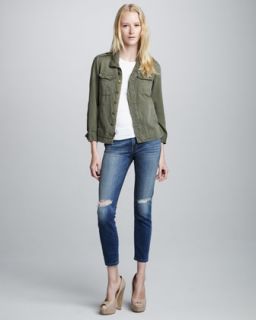 44VU Current/Elliott The Battalion Jacket & Stiletto Distressed Jeans