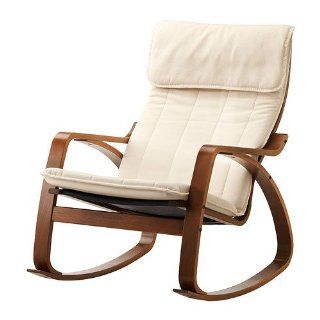 Ikea Poang Rocking Chair Medium Brown with Cushion Home