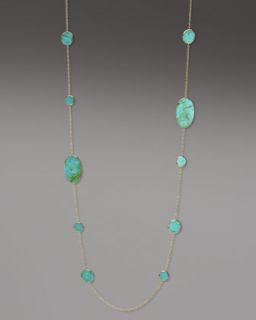 Polished Rock Candy Turquoise Necklace, 37
