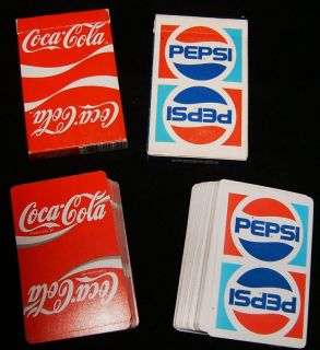 Sweet Vintage 80s Pepsi Coca Cola Playing Cards