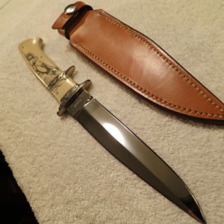 AWESOME HAROLD CORBY CUSTOM SUBHILT FIGHTER KNIFE ENGRAVED BEAUTIFUL