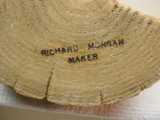 Richard Morgan Carved Wood Bird Decoy Signed Glass Eyes