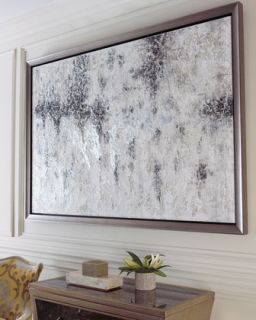 White Gold Abstract Art   