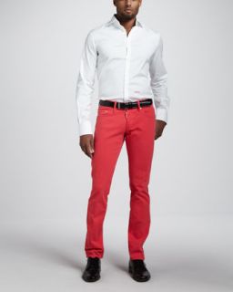 49HA DSquared2 Stretch Poplin Logo Shirt & Slim Coral Jeans