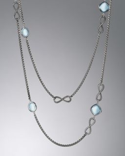 Confetti Necklace, Blue Topaz, 46