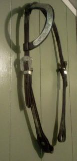 Used One Ear Sliding Headstall with Silver Horse Tack Bridle Show
