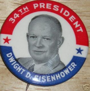 Campaign Pin Pinback Button Political Dwight Eisenhower