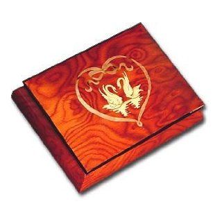 Astonishing SWANS in a HEARTHand Inlaid Red Wine Music Box (Anchors