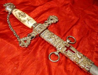 Masonic Luxury Ornate Engraved Old Knight Templar Sword