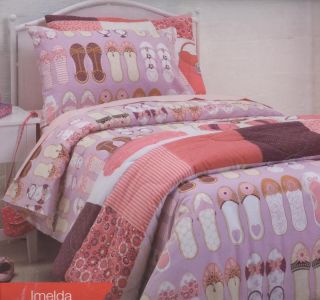 Partex Imelda Glitter Shoes Lilac Pink Double King Single DOONA Quilt