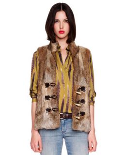 Adrienne Landau Rabbit Fur Vest   